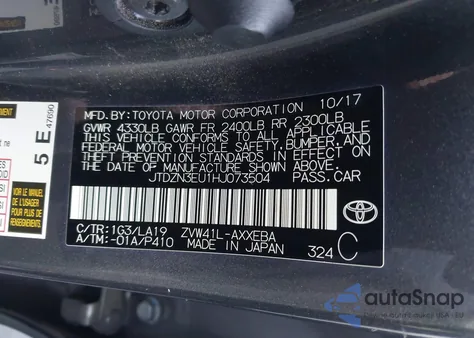 2017 Toyota Prius V Five from USA, damaged, VIN JTDZN3EU1HJ073504